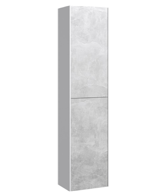 Подвесной пенал 36,5 см с двумя дверьми с системой открывания «push-to-open». Цвет белый/бетон светлый MOB0535W+MOB0735BS