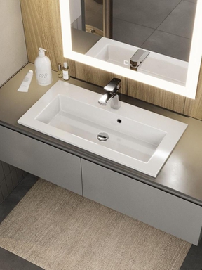 Раковина для ванной 70 см, Uperwood Aurora, белая глянцевая RAurora70wg