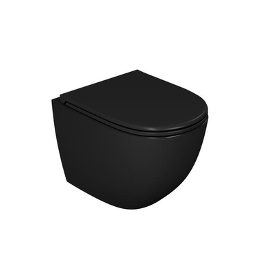 Унитаз подвесной безободковый DK Matrix DT1396025, 490*370*360мм, сиденье микролифт, черный DT1396025