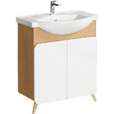 Напольная тумба 75 см с двумя дверцами с умывальником BAS0107DZ