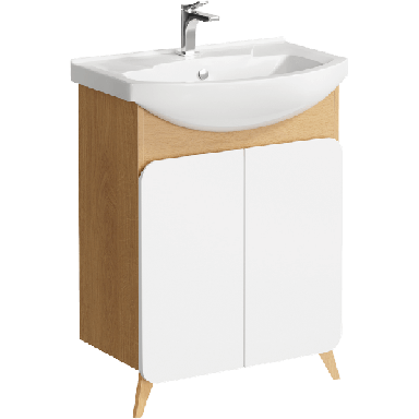 Напольная тумба 65 см с двумя дверцами с умывальником BAS0106DZ