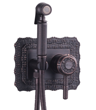 Жасмин Смеситель с гигиеническим душем, встраиваемый, черная бронза LM6619ORB