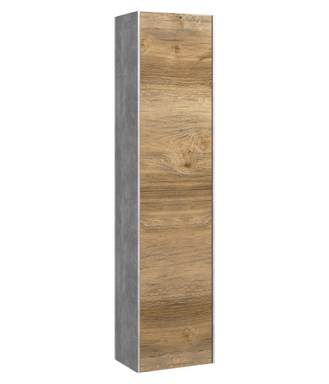 Подвесной пенал 36,5 см с двумя дверьми с системой открывания «push-to-open». Цвет бетон светлый/дуб балтийский MOB0535BS+MOB0735DB