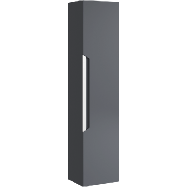 Подвесной универсальный левый/правый пенал с одной дверью в сером матовом цвете CUB0503GR