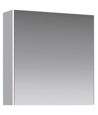 Зеркальный шкаф 60 см с одной дверью на петлях с доводчиком. Цвет белый MOB0406+MOB0717W