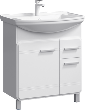 Напольная тумба с двумя дверьми и одним ящиком с умывальником KOR0107