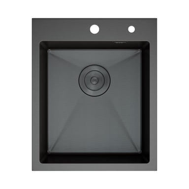 Кухонная мойка нерж.сталь графит D&K DKS415006, в комплекте с сифоном, корзиной, дозатором DKS415006