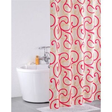 Штора для ванной комнаты, 200*200 см, полиэстер, Flower Lace, red, IDDIS, 411P20RI11 411P20Ri11