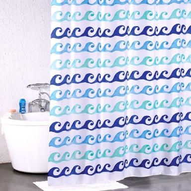 Штора для ванной комнаты, 180*200 см, полиэстер, Blue Curls, Milardo, 910P180M11 910P180M11