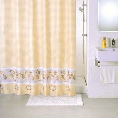 Штора для ванной комнаты, 180*200 см, полиэстер, beige fresco, Milardo, SCMI013P SCMI013P