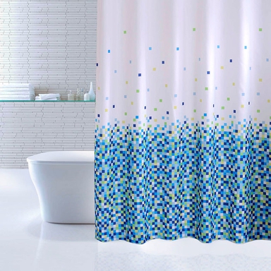 Штора для ванной комнаты, 180*200 см, полиэстер, Blue Pixels, IDDIS, 600P18Ri11 600P18Ri11