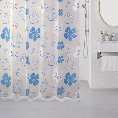 Штора для ванной комнаты, 180*180 см, PEVA, Blue Flowers, Milardo, 509V180M11 509V180M11