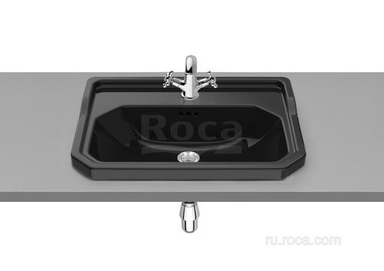 Раковина Roca Carmen накладная 60х45, 1 отверстие для смесителя, черный 3270A5560 3270A5560