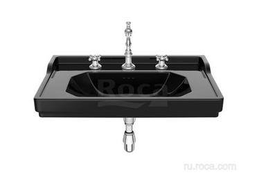 Раковина Roca Carmen подвесная 80х50, 3 отверстия для смесителя, черный 3270A0563 3270A0563