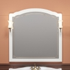 Зеркало  Лоренцо 100, цвет белый с бежевой патиной  со светильниками Рустика бронза или Изабель Z0000007444