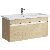 Подвесная тумба 100 см с одним ящиком в цвете дуб давос, с умывальником