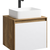 Подвесная тумба 60 см с двумя ящиками: основной и внутренний, скрытый за фасадом. Цвет дуб балтийский/белый; с умывальником