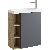 Подвесная тумба 60 см правая с одной дверью и открытыми полочками, цвет: корпус - дуб давос, фасад - серый матовый