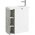 Подвесная тумба 60 см правая с одной дверью и открытыми полочками, цвет: корпус - светлый камень, фасад - белый матовый
