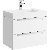 Подвесная тумба в белом матовом цвете с двумя ящиками с умывальником из литьевого мрамора