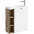 Подвесная тумба 60 см правая с одной дверью и открытыми полочками, цвет: корпус - дуб давос, фасад - белый матовый