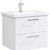 Подвесная тумба в белом глянцевом цвете с двумя ящиками с умывальником