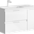 Подвесная тумба с двумя ящиками и одной дверью в белом цвете с умывальником из литьевого мрамора (чаша слева)