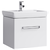 Подвесная тумба в белом глянцевом цвете с одним ящиком с умывальником