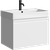 Подвесная тумба 66 см с одним ящиком в белом цвете, с умывальником