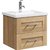 Подвесная тумба в цвете дуб сонома с двумя ящиками с умывальником