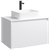 Подвесная тумба 80 см с двумя ящиками: основной и внутренний, скрытый за фасадом. Цвет белый; с умывальником