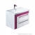 Тумба для ванной комнаты, подвесная, белая/розовая, 60 см, Color Plus, IDDIS, COL60P0i95