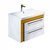 Тумба с умывальником для ванной комнаты, подвесная, белая/горчичная, 70 см, Color Plus, IDDIS, COL70Y0i95K