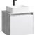 Подвесная тумба 60 см с двумя ящиками: основной и внутренний, скрытый за фасадом. Цвет бетон светлый/белый; с умывальником