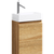 Подвесная тумба в цвете дуб сонома с одной дверью (петли справа) с умывальником