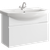 Подвесная тумба 88 см с одним ящиком в белом цвете, с умывальником