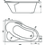 ИБИЦА 150х100 ванна ассиметричная акриловая левосторонняя белая с фронтальным экраном